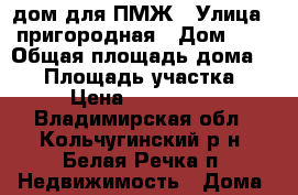 дом для ПМЖ › Улица ­ пригородная › Дом ­ 4 › Общая площадь дома ­ 75 › Площадь участка ­ 19 › Цена ­ 2 500 000 - Владимирская обл., Кольчугинский р-н, Белая Речка п. Недвижимость » Дома, коттеджи, дачи продажа   
